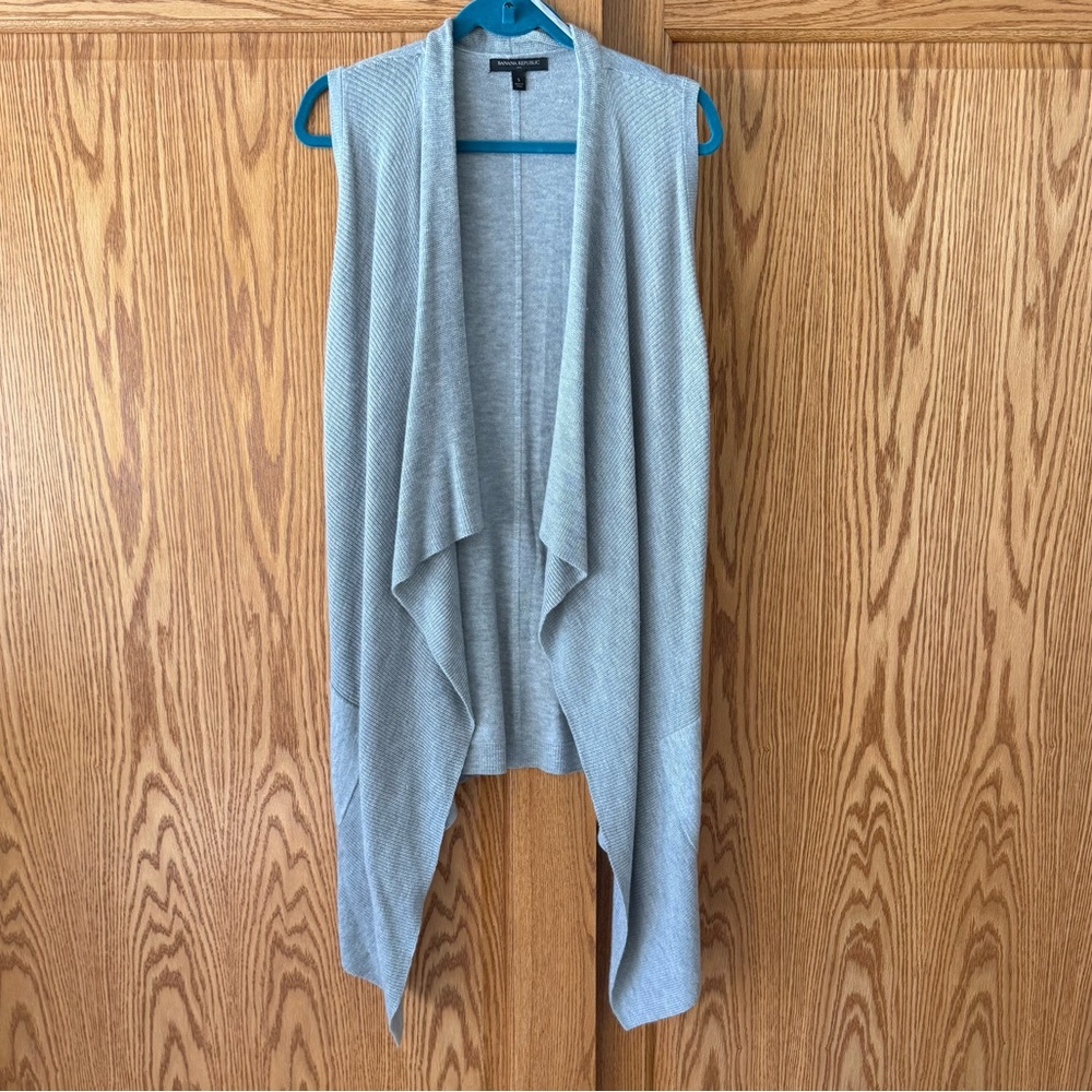 Banana Republic Heather Gray Draped Cardigan